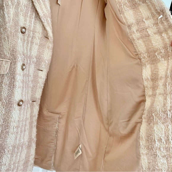 [🌟 PRICE FIRM] LoveShackFancy Plaid Tweed Pearl Button Long Trench Coat - Picture 9 of 16